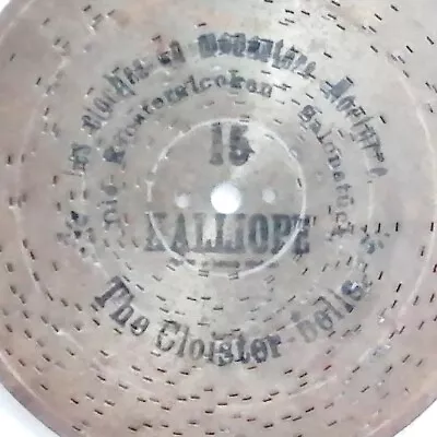 Antique Disc Of Music Box Kalliope 9 1/4 Inch Disc Musical Box Spieldose #068 • $99