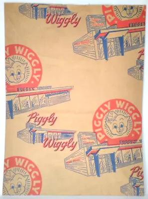 Piggly Wiggly Supermarkets Paper Grocery Bag Vintage Advertising • $8.39