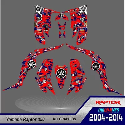 $170 • Buy Yamaha Raptor 350   2004 To 2014  Graphics Kit Decals  Stickers ATV 