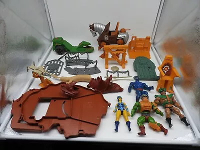 Vintage Heman Motu Action Figures Greyskull Snake Mountain Parts Weapons Lot • $1.25