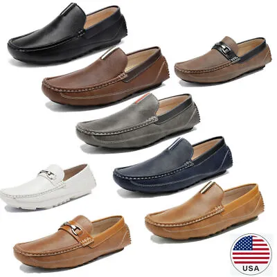 Men's Driving Moccasins Loafers Classic Slip On Casual Shoes Size US • $29.89