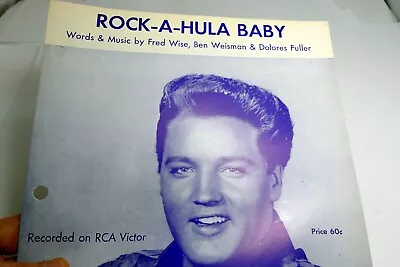 Rock-A-Hula Baby 1961  Sheet Music Wise Weisman Fuller By Elvis Presley • $12.48