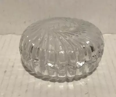 Vintage Crystal Swirl Round Trinket Box Sawtooth Closer Cut Crystal • $18.99