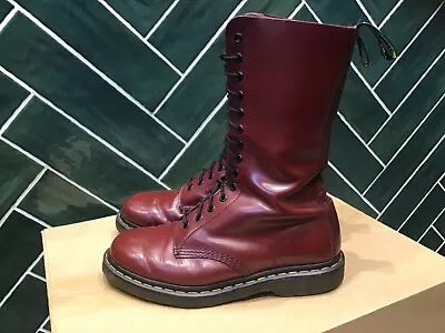 Dr Martens 1914 14-eye Cherry Red / Oxblood Leather Boots Size 6 VGC • £114.99
