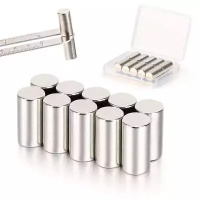 10Pcs Super Strong N45 Cylinder Neodymium Mini Fridge Magnet Rare Earth 10x20mm • $13.37