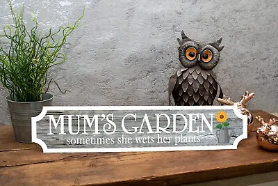 Mum's Garden Sometimes She Wets Her Plants Funny Acrylic Street Railway Sign Bar • £19.99