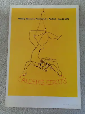 Yellow Alexander Calder Circus Poster Whitney Museum Of American Art 1972 Acro • $39.99