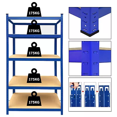 Garage Shelves Shelving 5 Tier Unit Racking Boltless Heavy Duty Storage Shelf  • £22.20