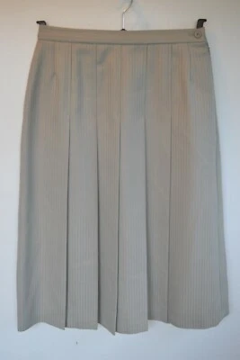 £9.99 • Buy Vintage 70s Jaeger London Beige Pencil Pleated Skirt Size 12 Gt Britain 