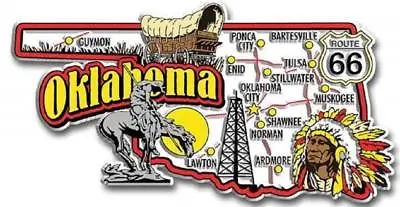 Oklahoma Jumbo State Map Fridge Magnet • $7.99