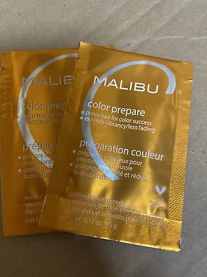 MALIBU C 2000 COLOR PREPARE TREATMENT PACKS X2 - .17oz/5g • $9.48