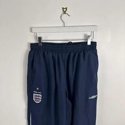 Vintage Umbro England 2000’s Navy Tracksuit Shell Bottoms Pants Size XL • £30