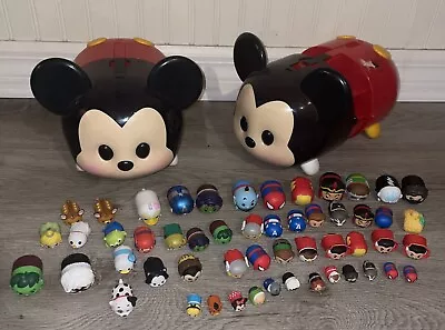 Disney Tsum Tsum Lot Of 55 Vinyl Figurines With 2  Mickey Mouse Carrying Case • $49.99