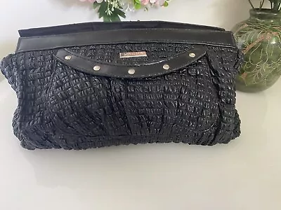 Vintage Miche Classic Clutch Purse Shell Cover Black Veg Leather 12.5 X6.5  NWOT • $27.60