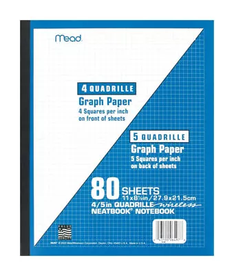 Mead 6497 80-Sheet Quadrille Ruled Wireless Notebook 8-1/2 W In. (Pack Of 24) • $74.17
