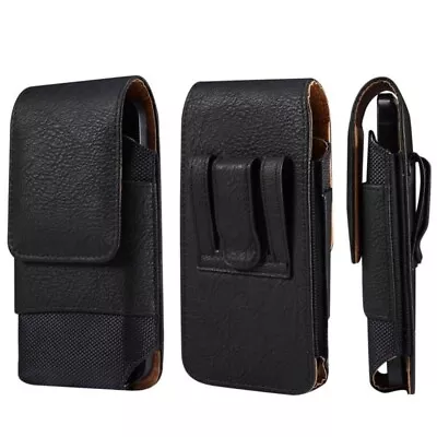 Universal Leather Waist Bag Mobile Phone Belt Clip Case For Phone Holster Pouch • £9.30