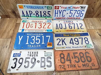 BARN/JUNK YARD FIND 60'S-00'S Vintage Lot Of 8- MIXED STATES License Plates - • $15.50