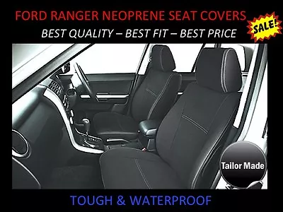 Fits Ford Ranger Px1 Front Pair Custom Made Neoprene Seat Covers  ( Wetsuit ) • $249