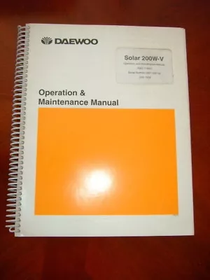 Daewoo Solar 200w-v Operation & Maintenance Manual • $29.99