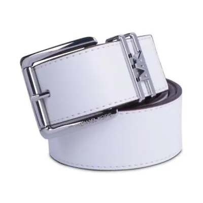 Michael Kors Women's Genuine Leather Logo Belt - Size Medium - Optic White • $47.45