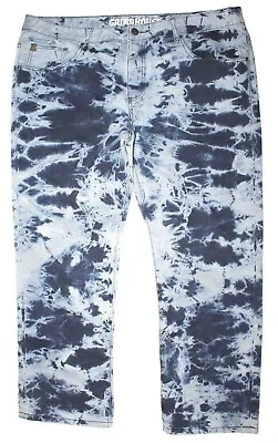 Grindhouse Bleached Washed Jeans Unique Designs Mens Size 44W 31L • $44.99