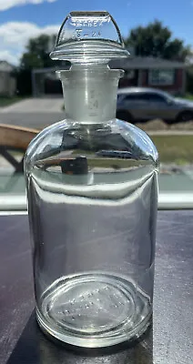 Vintage Apothecary Chemists Pyrex Glass Bottle &Stopper Chemistry LaboratoryTS24 • $15