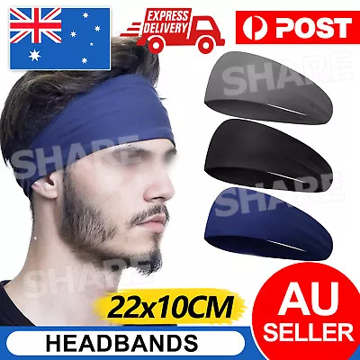 Women Men Sports Sweat Sweatband Headband Yoga Gym Stretch Head Band Hair Band • $4.95