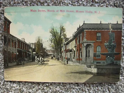 Mount Holly Nj-main Street North Of Mill-stores-bank-trolley Track-burlington Co • $8.95