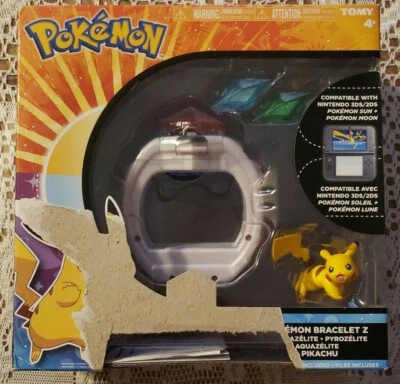 $36.95 • Buy Pokemon Z Ring Crystal Set Bracelet W Pikachu Figure TOMY Nintendo DS Sun + Moon