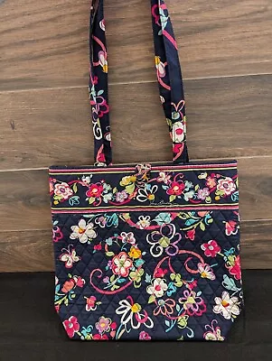 Vera Bradley Ribbons Floral Breast Cancer Awareness Iconic Tote Bag Large 14x13” • $33