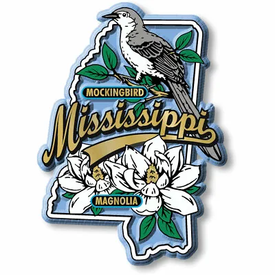 Mississippi State Bird And Flower Map Magnet By Classic Magnets • $6.99