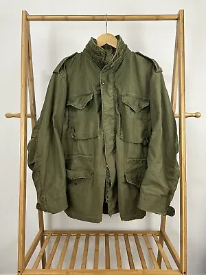 VTG Alpha Industries Cold Weather Worn M-65 Field Coat Jacket OG-107 M Reg • $89.96