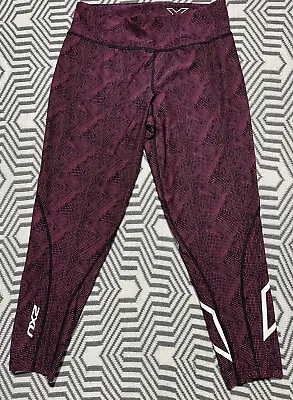 2XU Womens Purple & Black 7/8 Ankle Length Tights Size M • $29.74