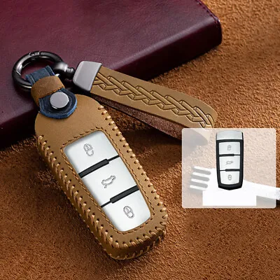 $16.53 • Buy Leather Remote Car Key Cover Case Fob Holder For VW Passat CC Magotan Keychains
