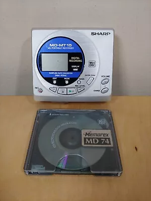 SHARP MD-MT15 Portable Mini Disc Recorder Player 24bit ATRAC W/ 1 Blank Disc • $136.89