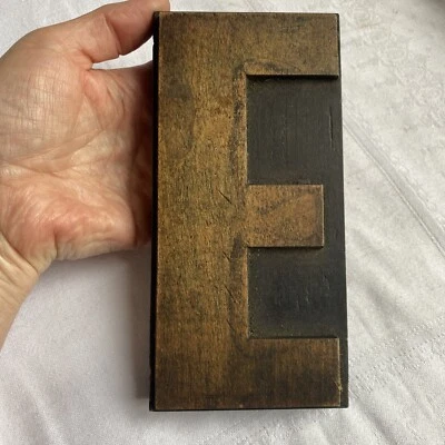 £11.99 • Buy Original Large Vintage Wooden Letterpress Printers Block Letter E - 17Cm Tall