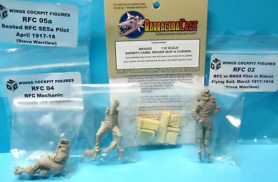 DMC WINGS COCKPIT  1/32 WWI RFC RNAS SE5a PILOTS & MECHANIC 3X UHQ RESIN FIGURES • $0.99