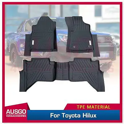 AUSGO 5D TPE Floor Mats For Hilux Auto Transmission Dual 2015+ Door Sill Covered • $229.99
