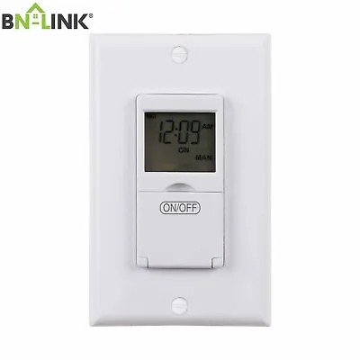 BN-LINK 7 Day Programmable In-Wall Timer Switch Digital For Fans Lights Motors • $16.99