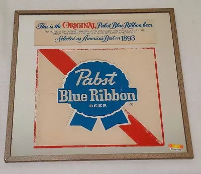 Vintage Beer Advertising Sign Display Mirror PABST Blue Ribbon 1893 Rare 12x12'' • $99.99