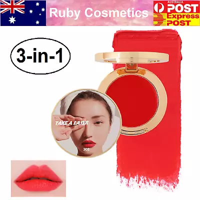 3CE Take A Layer Multi Pot Lip Cheek & Eye #Scarlet Red Blush Lipstick Eyeshadow • $41.50