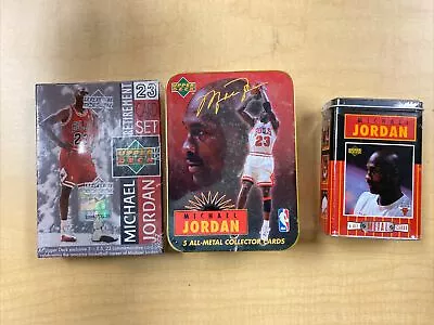 1996-99 Upper Deck MICHAEL JORDAN #23 Retirement & Metal Sealed Lot (3) • $1.75