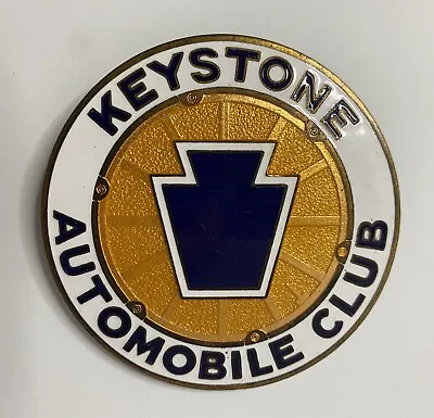 Vintage PA KEYSTONE AUTOMOBILE CLUB Porcelain License Plate Car Badge • $59.99