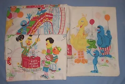 Vintage '80s JCPenney  Sesame Street  MUPPET Characters 3-Piece Twin Sheet Set • $38.99