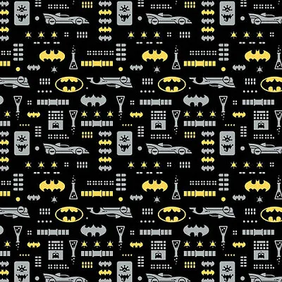 Batman Icons Black - Fabric Material • £7