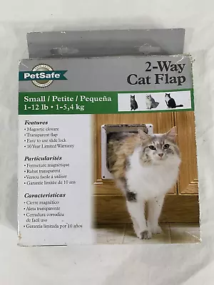 2-Way Cat Flap By PetSafe ~ Small (1-12 Lb) W/Magnetic Closure Transparent Door • $11.99