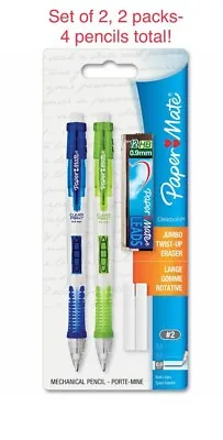 4 PACK!!! Paper Mate Clear Point Mechanical Pencil Starter Set 0.9mm Green Royal • $9.75