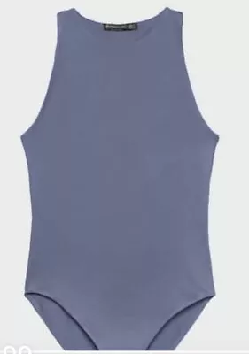 £14.99 • Buy STRADIVARIUS POLYAMIDE HALTER NECK BODYSUIT SIZE M Blue/Navy