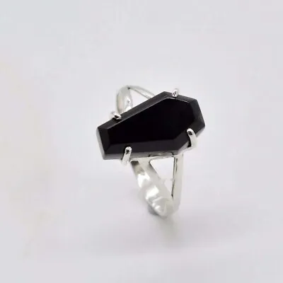 Vintage Vampire Halloween Punk Gothic Black Coffin Rings For Women Mens Jewelry • $1.74