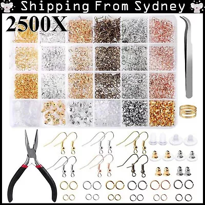 2500x Earring Jewelry Making Kit Sterling Repair Metal Tools DIY Craft Supplies • $18.99